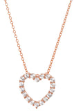 18K Rose vermeil lab created sapphire heart necklace