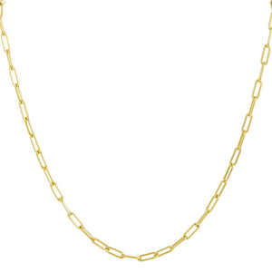 18K Italian Gold Vermeil Paperclip Necklace