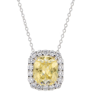 Lab Created Canary and CZ Luxury Pendant